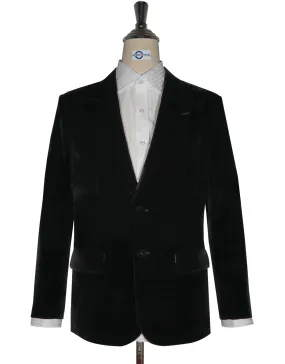 2 Button Jacket - Black Velvet Jacket For Men