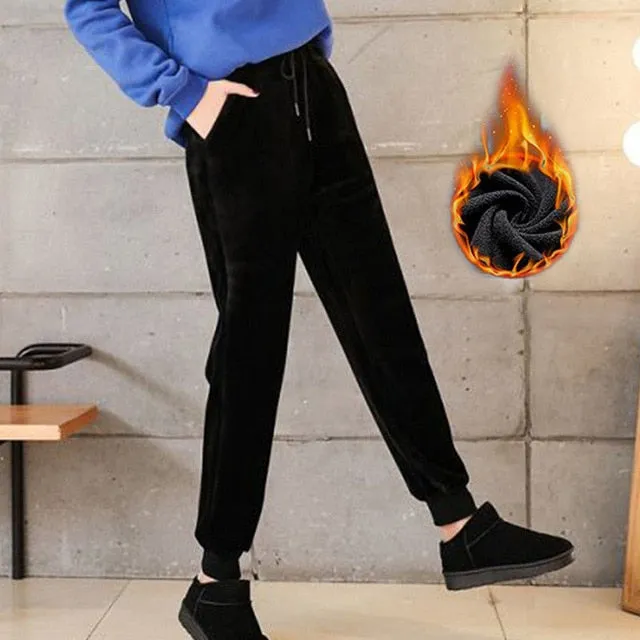 2021 New!!! Women's Slim Pant Lambskin Cashmere Pants Fleece Sizes S - 3XL