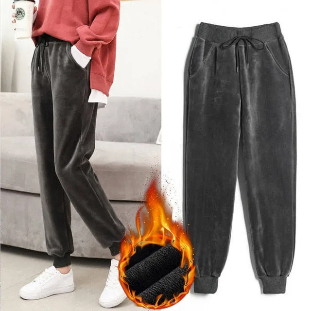 2021 New!!! Women's Slim Pant Lambskin Cashmere Pants Fleece Sizes S - 3XL