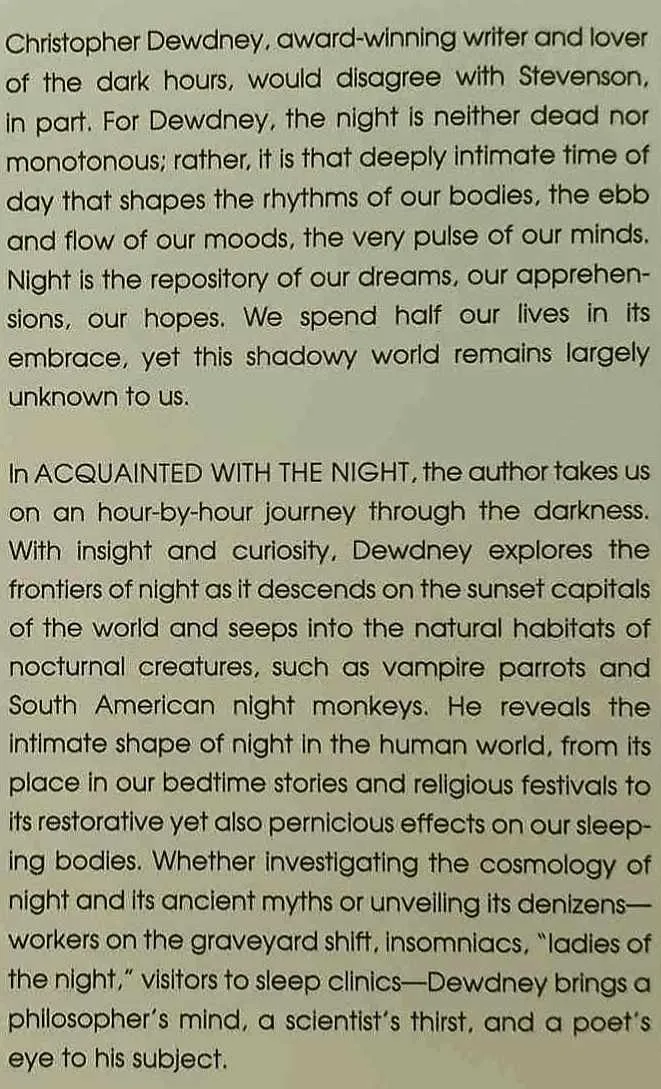 ACQUAINTED WITH THE NIGHT - Christopher Dewdney