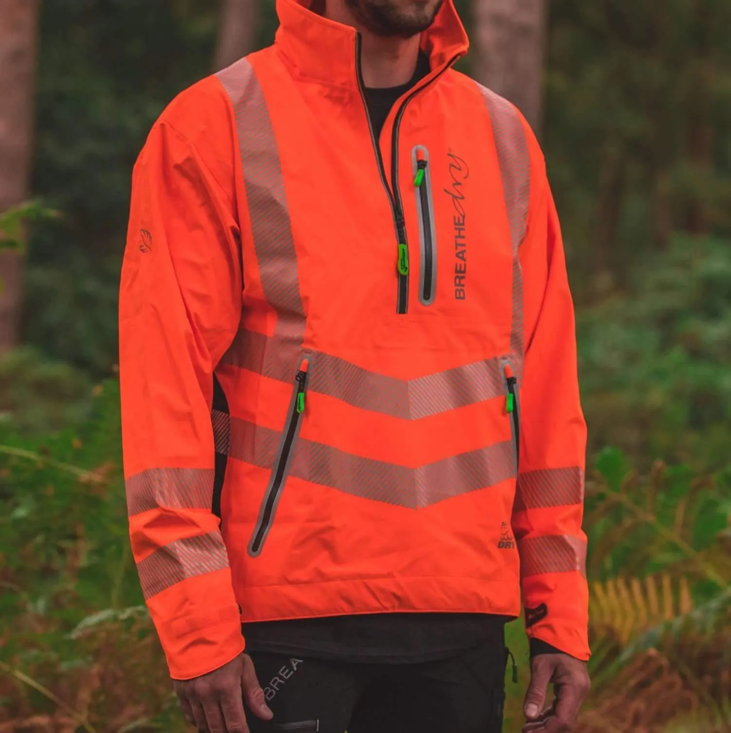 ATHV4400 Arbortec BreatheDry® Waterproof Rain Jacket - Hi-Viz Orange