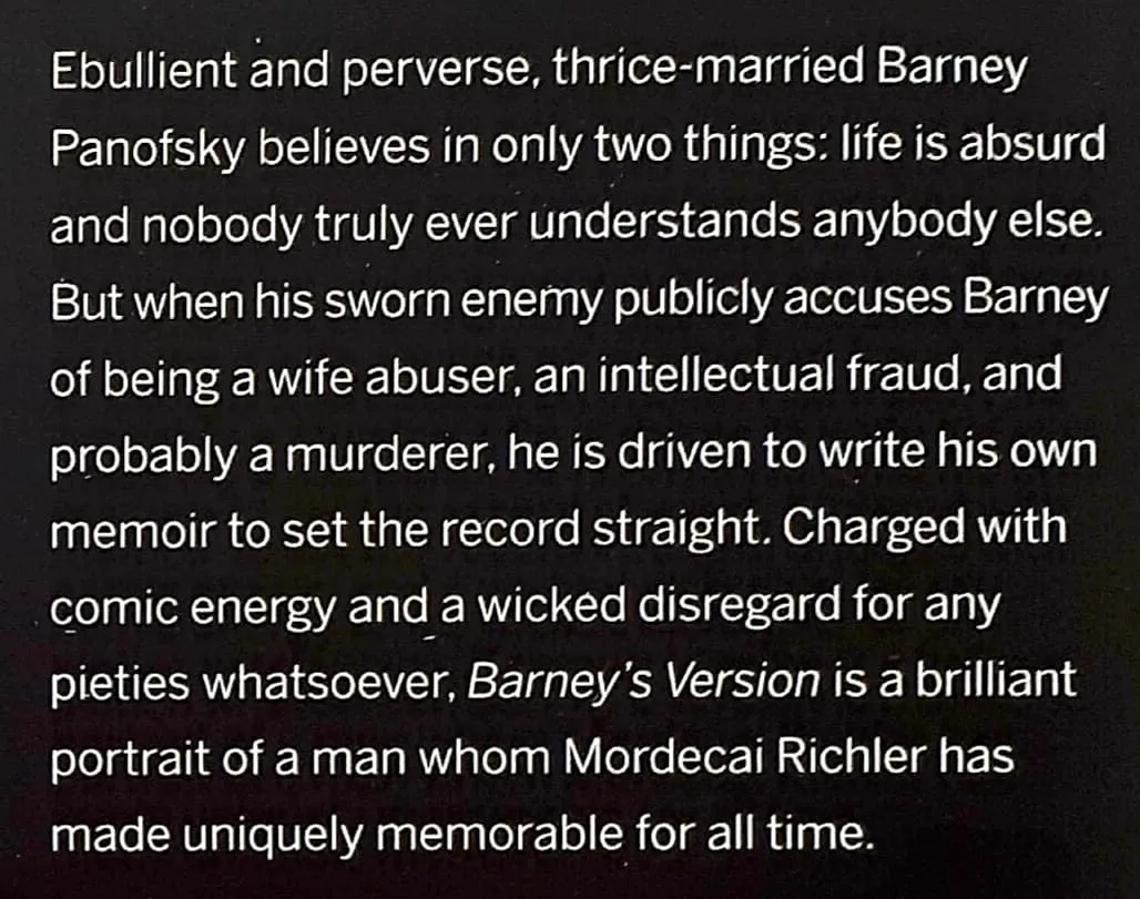 BARNEY'S VERSION - Mordecai Richler