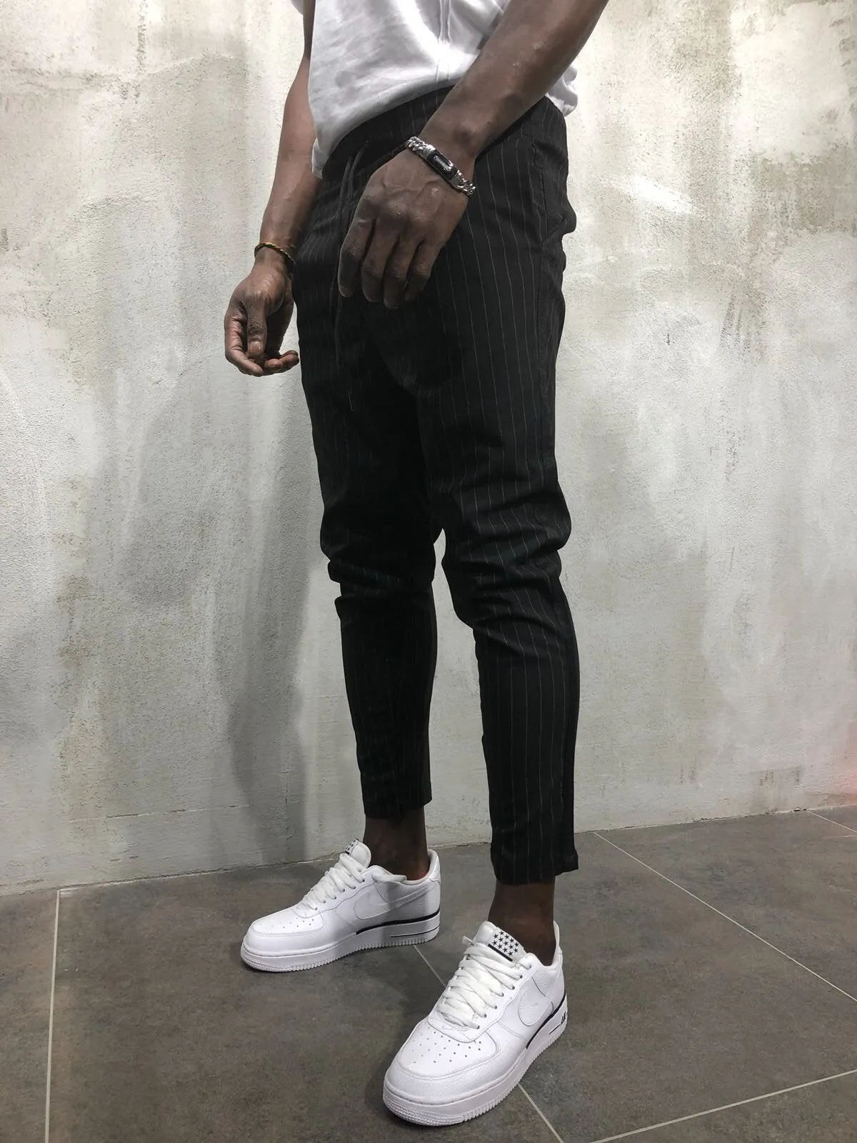 Black Banding Casual Jogger Pant A56 Streetwear Jogger Pants