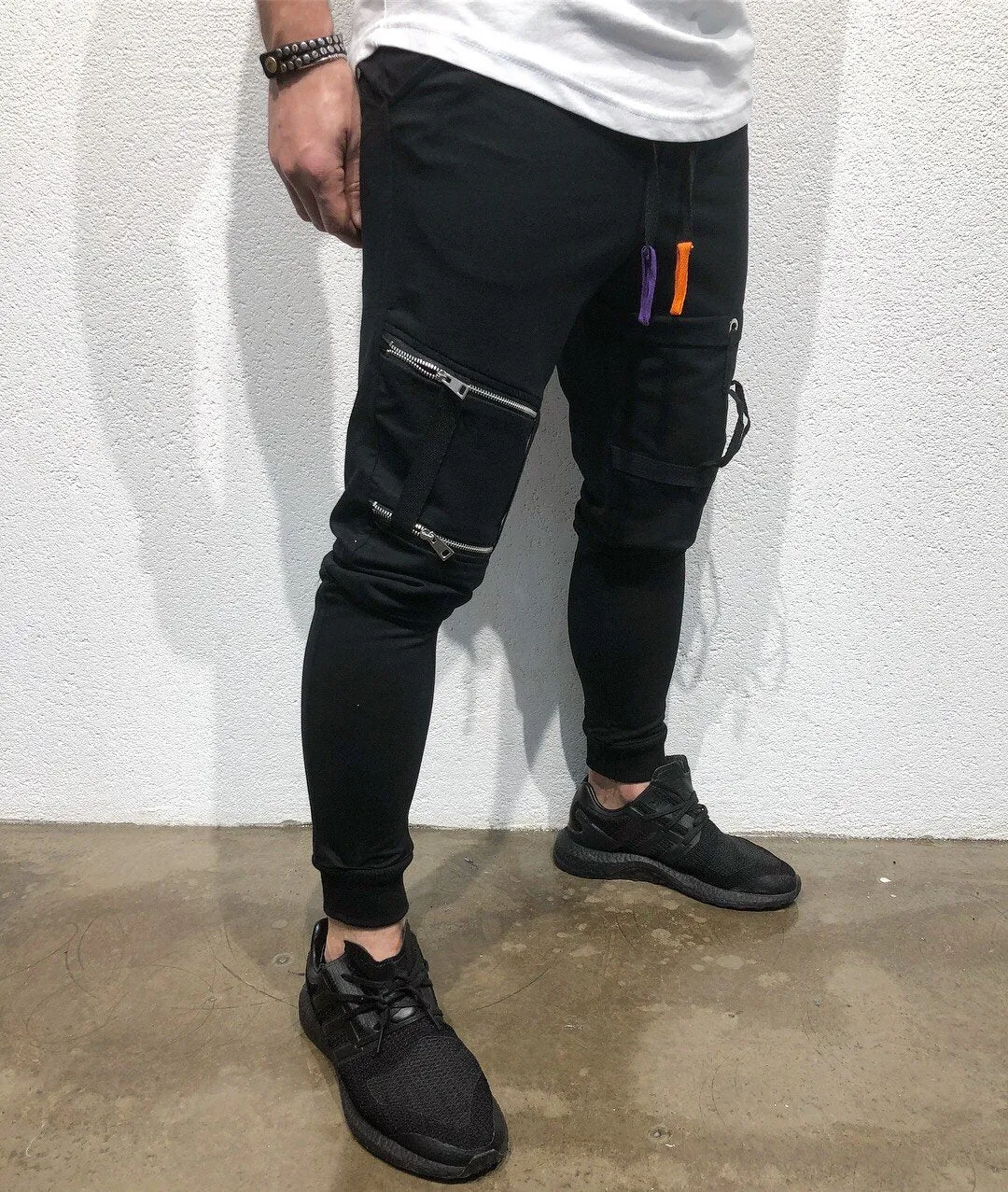 Black Ribbons Jogger Pant B124 Streetwear Jogger Pants