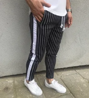 Black Striped Jogger Pant HB1 Streetwear Jogger Pants