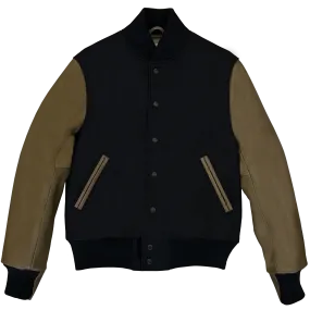 Black/Olive Contemporary Varsity Jacket