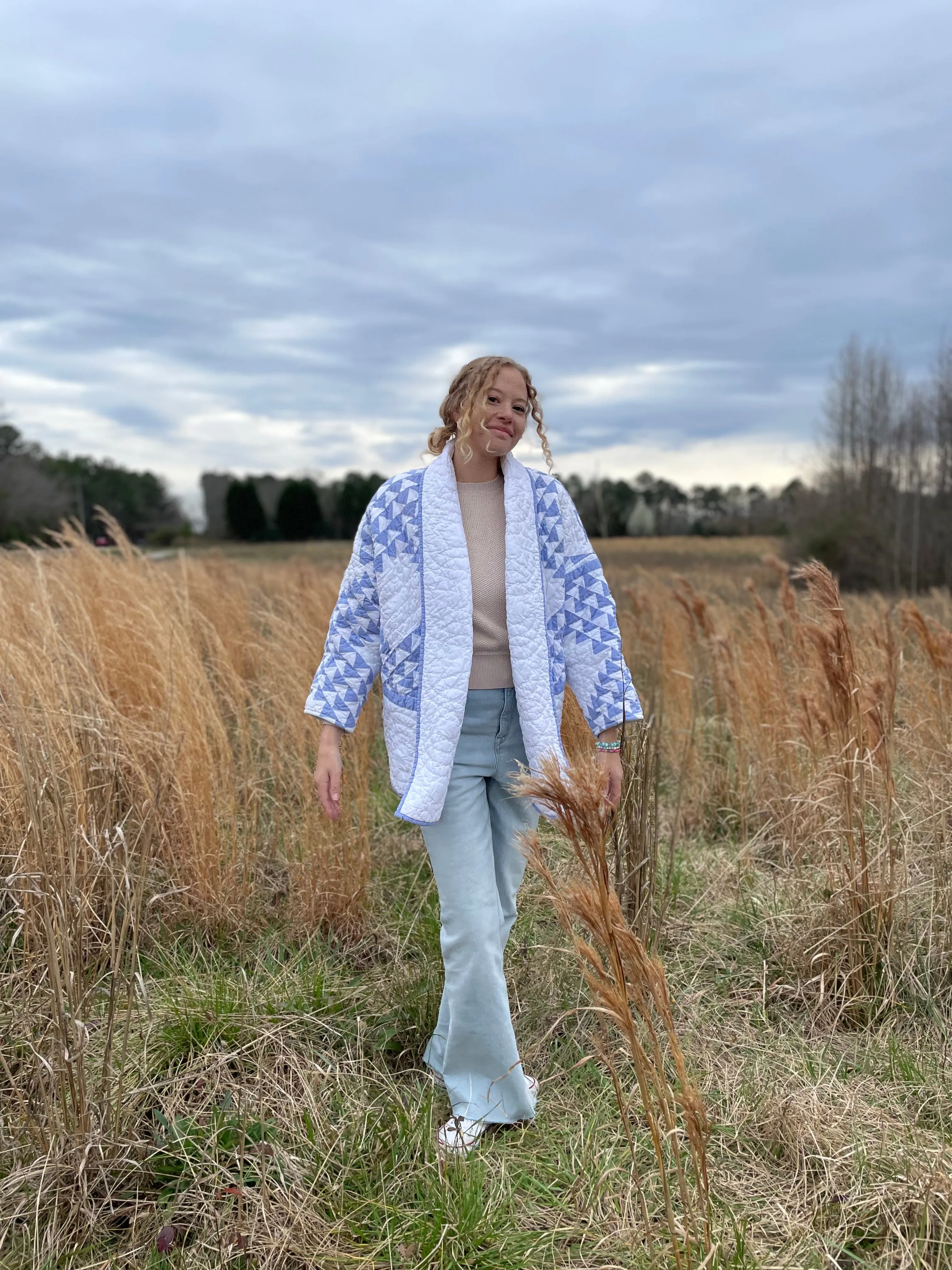 Blue and White Emma Jacket