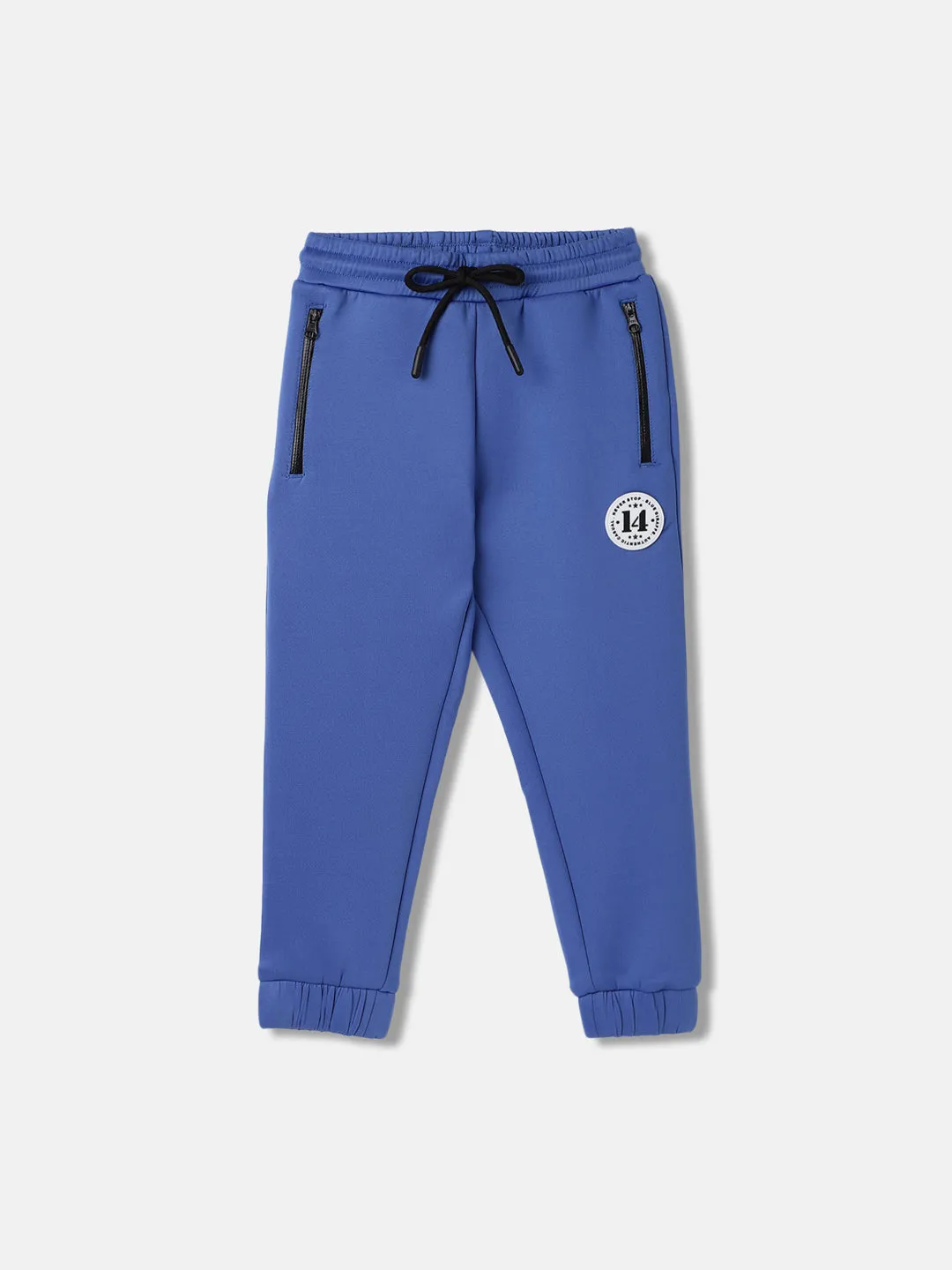 Blue Giraffe Boys Blue Solid Straight Fit Joggers Style Sweatpant