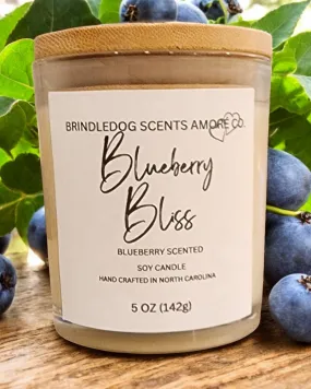 Blueberry Bliss 5 oz Scented Soy Candle Clear Jar