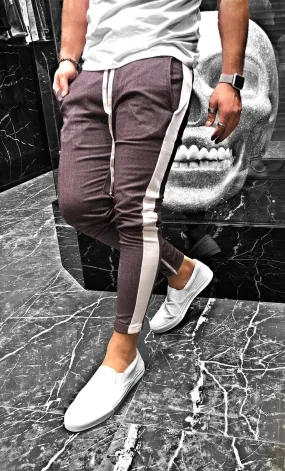 Bordeaux Striped Jogger Pant KB127 Streetwear Jogger Pants