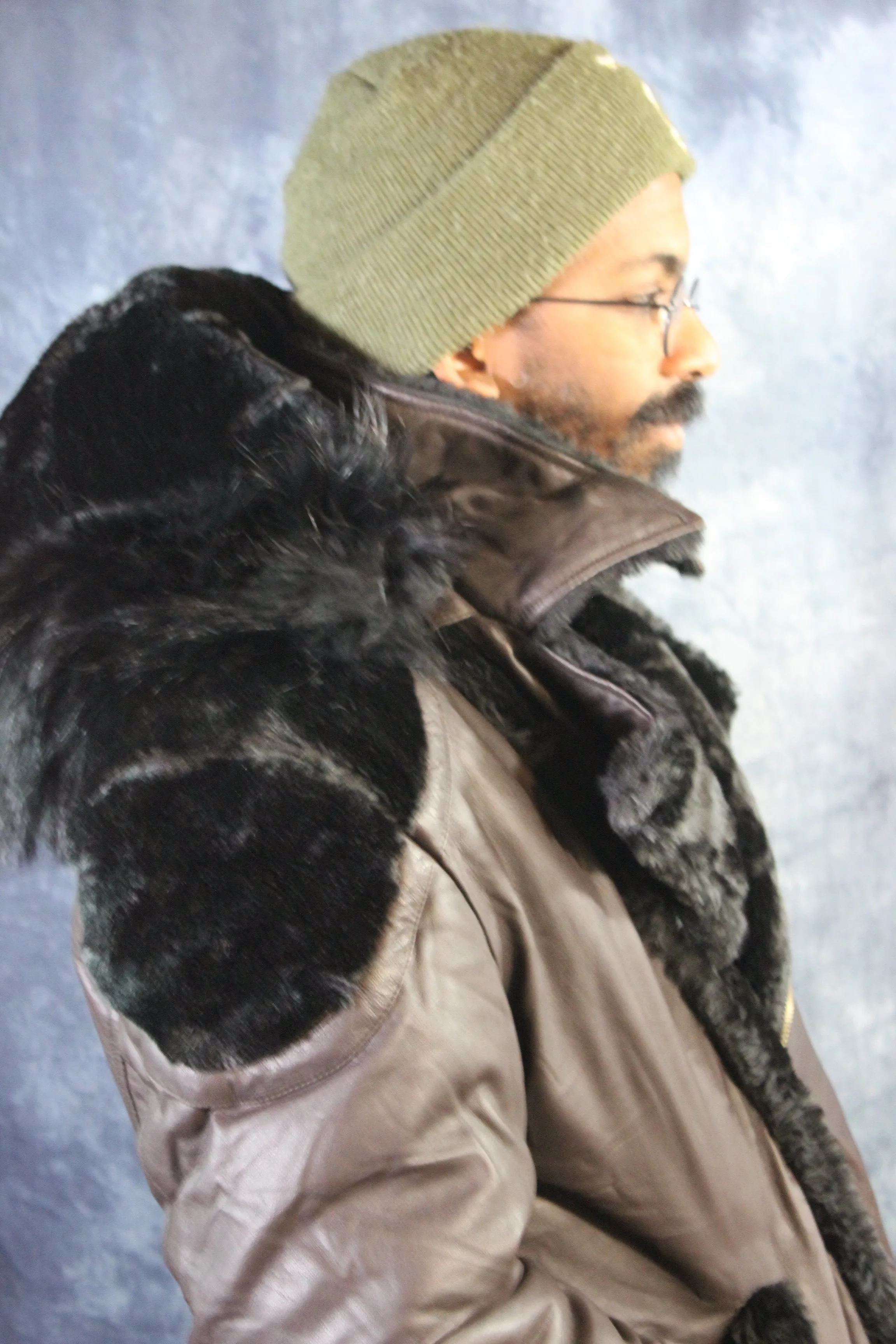 Brown Leather and Fur Jacket by Otter and The Fox