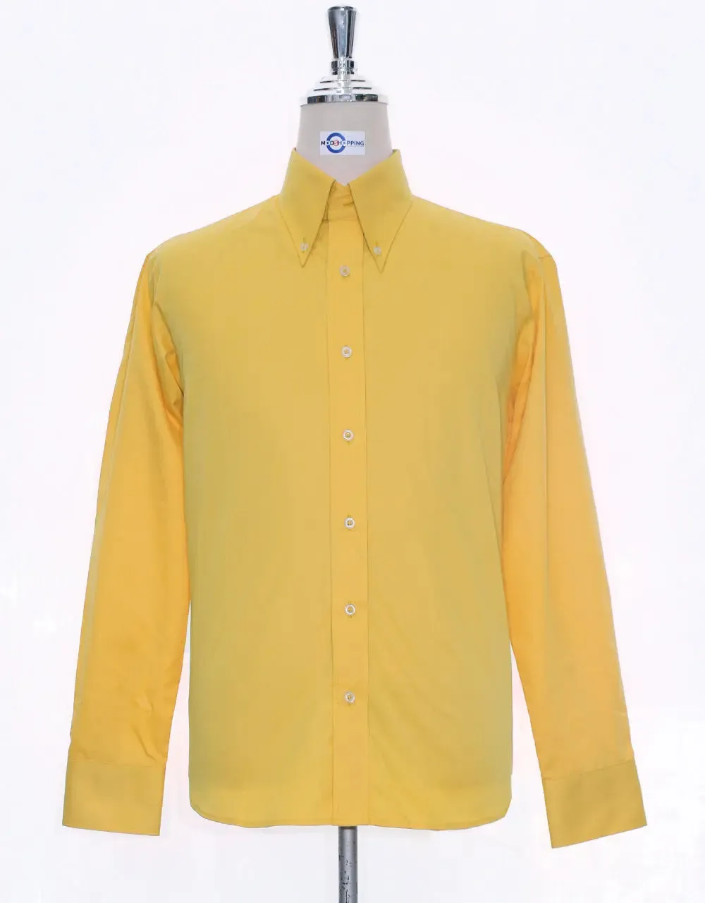 Button Down Collar Mustard Yellow Shirt