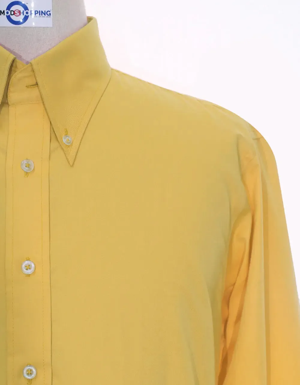 Button Down Collar Mustard Yellow Shirt