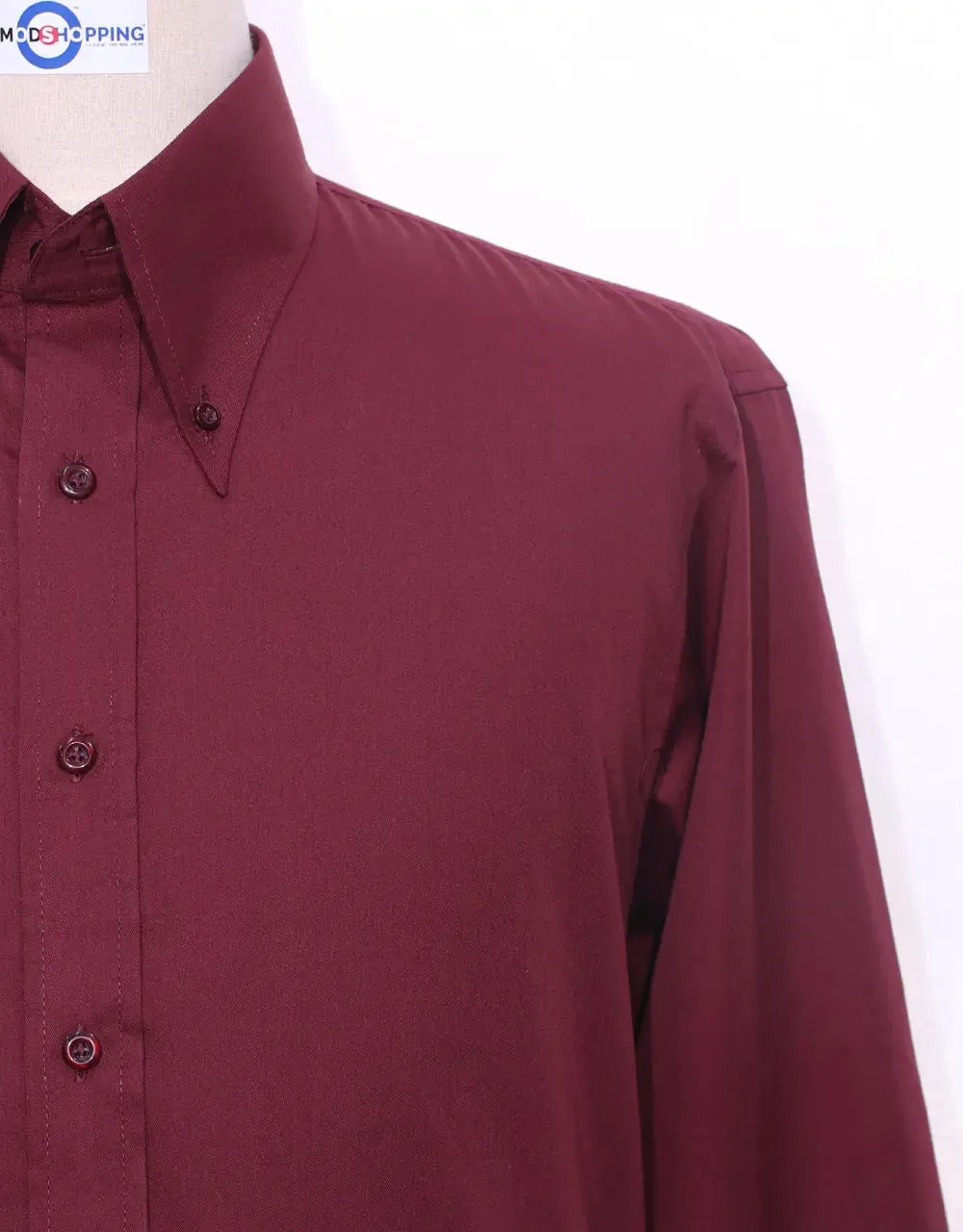 Button Down Shirt | Burgundy Shirt