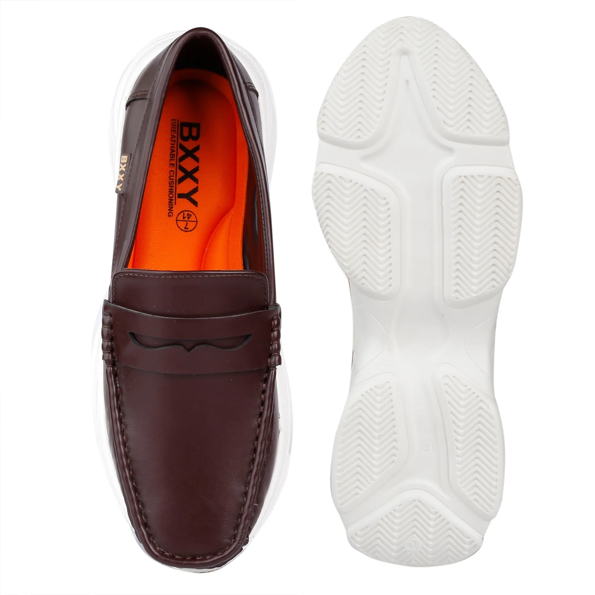 Bxxy's Men's Faux Leather Fashionable and Comfortable Slip-ons