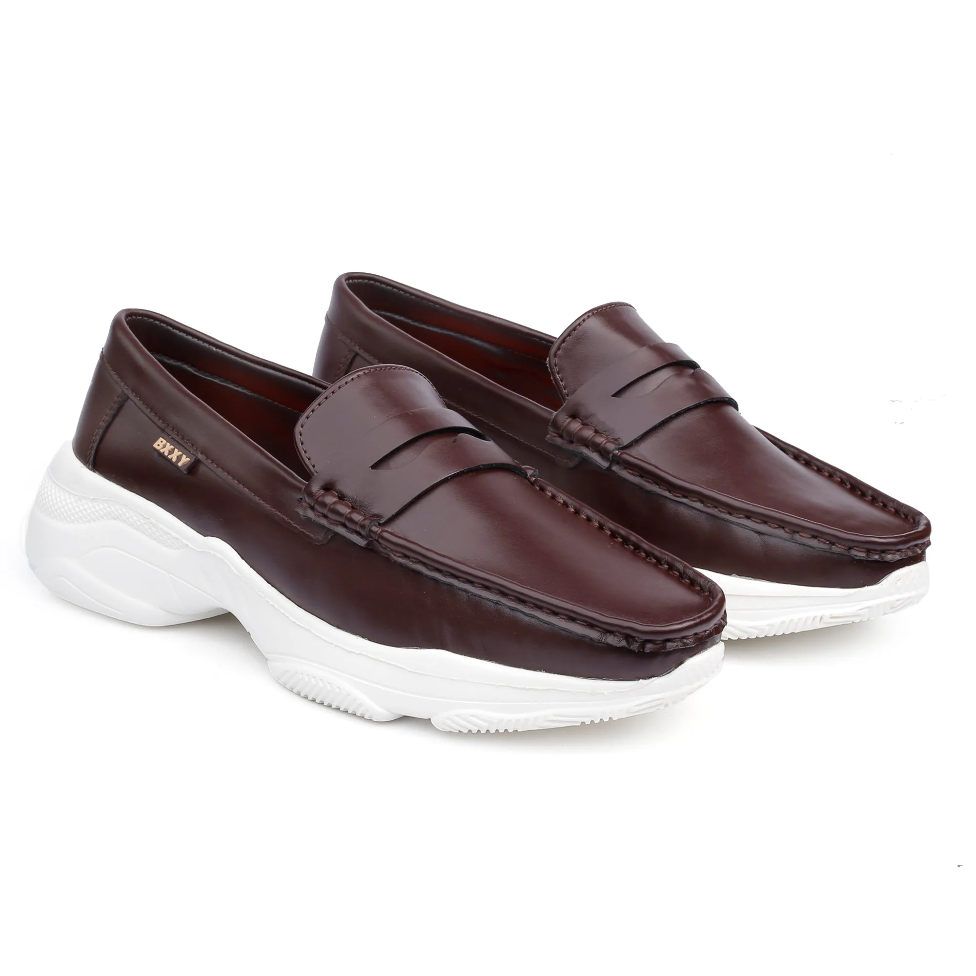 Bxxy's Men's Faux Leather Fashionable and Comfortable Slip-ons