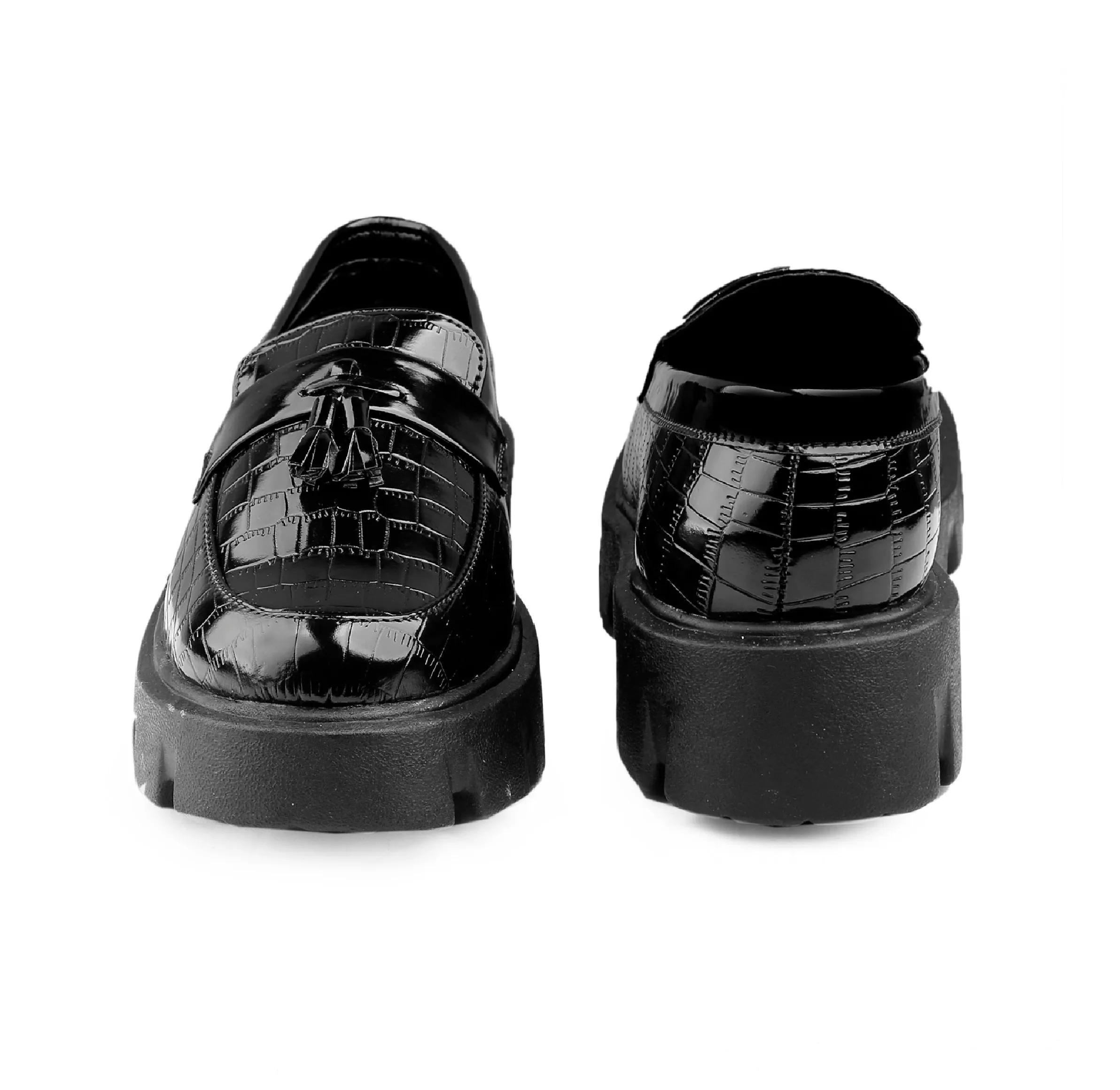 Bxxy's Premium Patent Vegan Tassel Slip-ons for Men