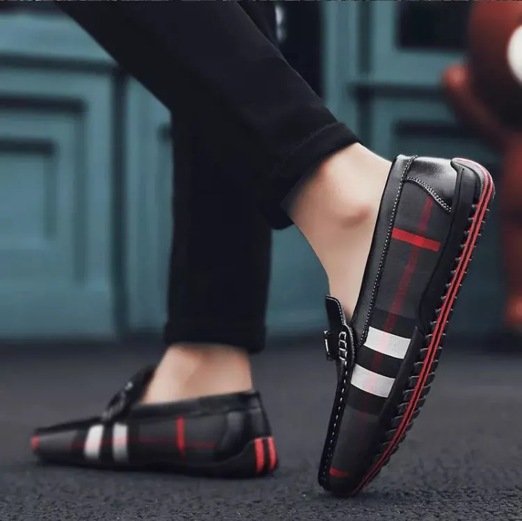 Bxxy's Stylish And Comfortable Checker Loafers for Men