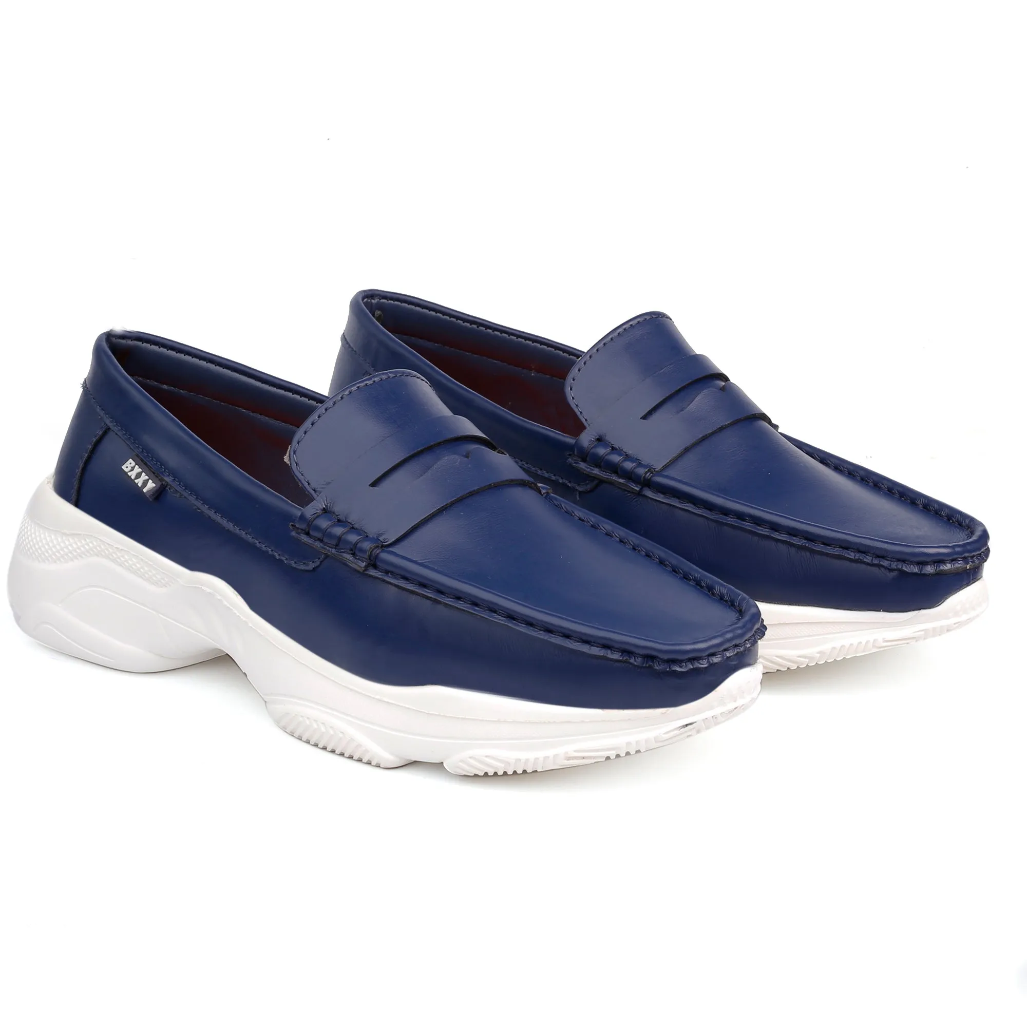 Bxxy's Vegan Leather Trendiest Checker Loafers for Men