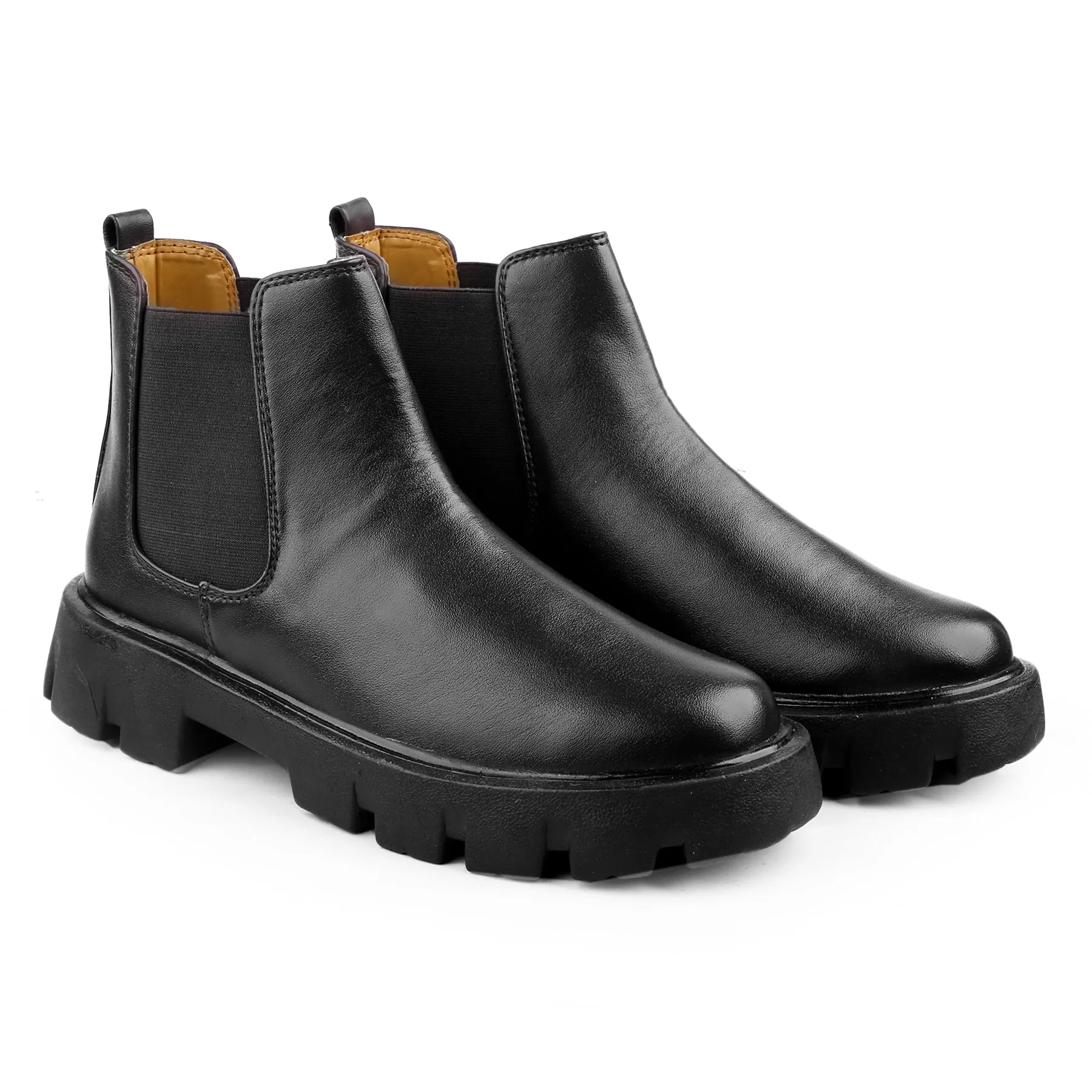 Bxxy's Vegan Leather Ultra Stylish Comfortable Slip-on Chelsea Boots for Men