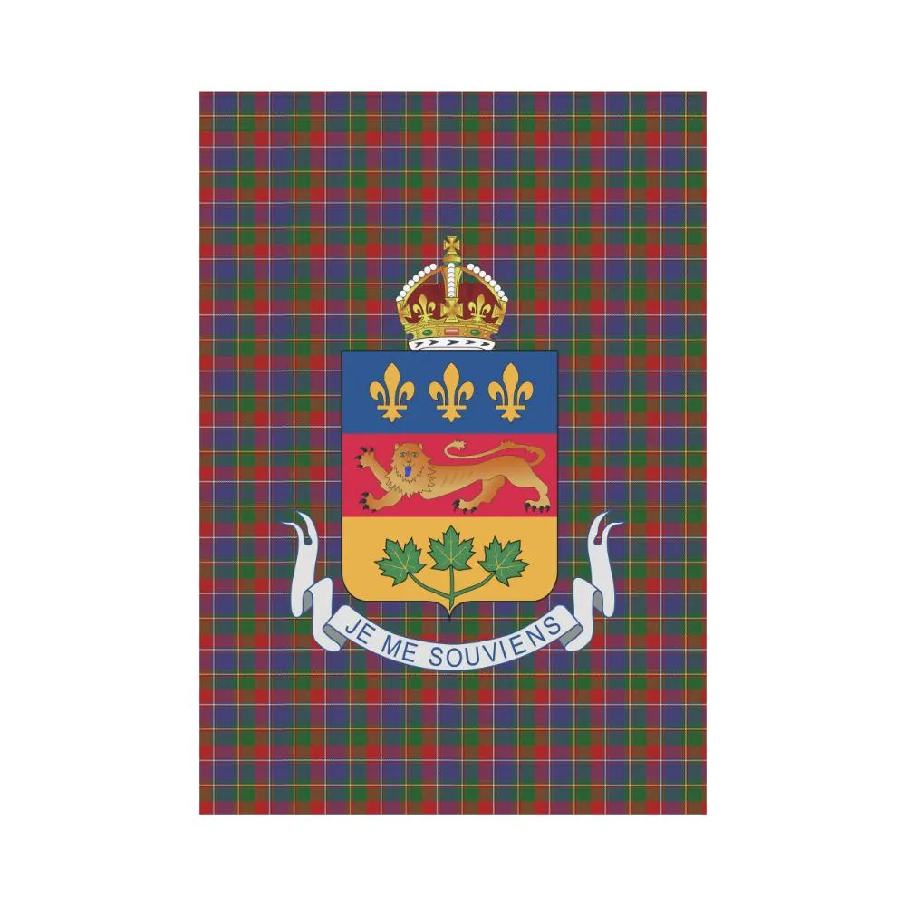 CANADA QUEBEC TARTAN COAT OF ARMS GARDEN FLAG  k9