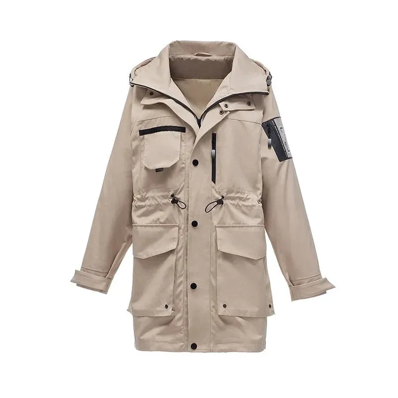 Casual Windbreaker Mid-length Trench Jacket