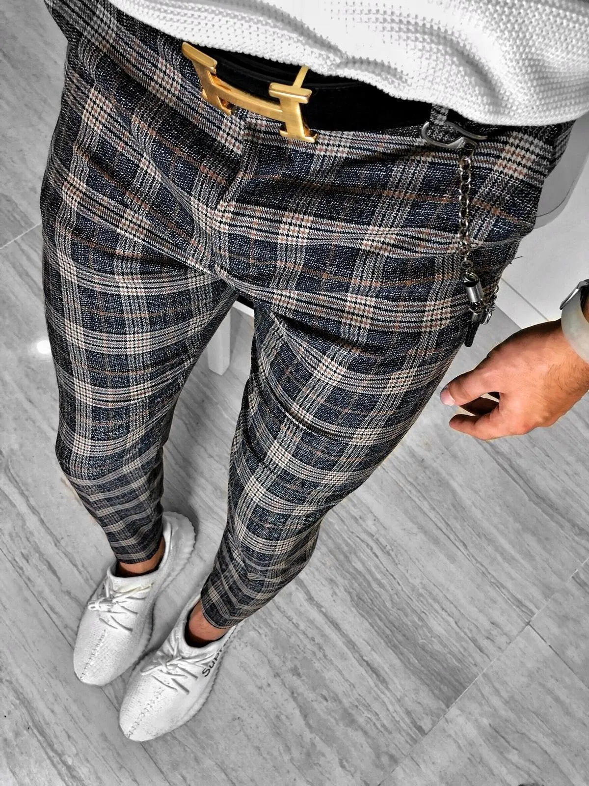 Checkered Casual Pant S151 Streetwear