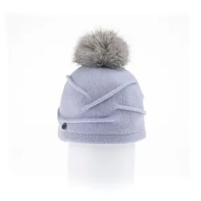 CLARETA - ORMOS PLEATED BEANIE WITH UPCYCLED FUR POM