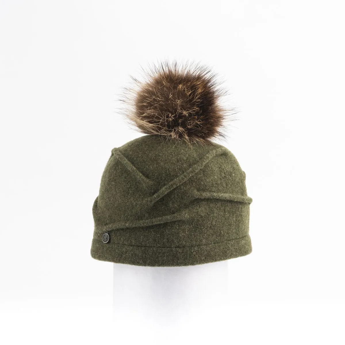 CLARETA - ORMOS PLEATED BEANIE WITH UPCYCLED FUR POM