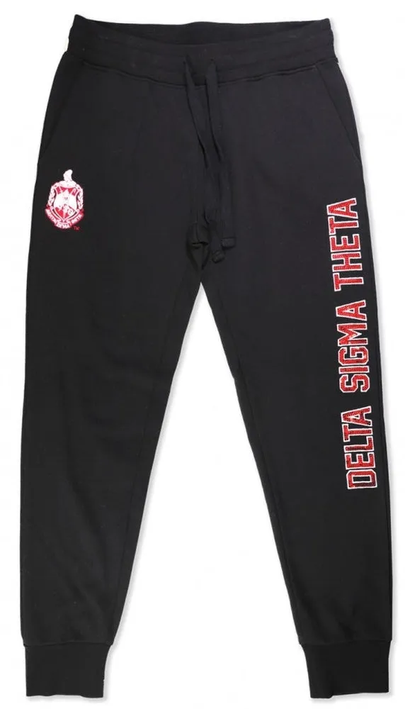 Delta Sigma Theta M2 Sequins Patch Sweatpants Black