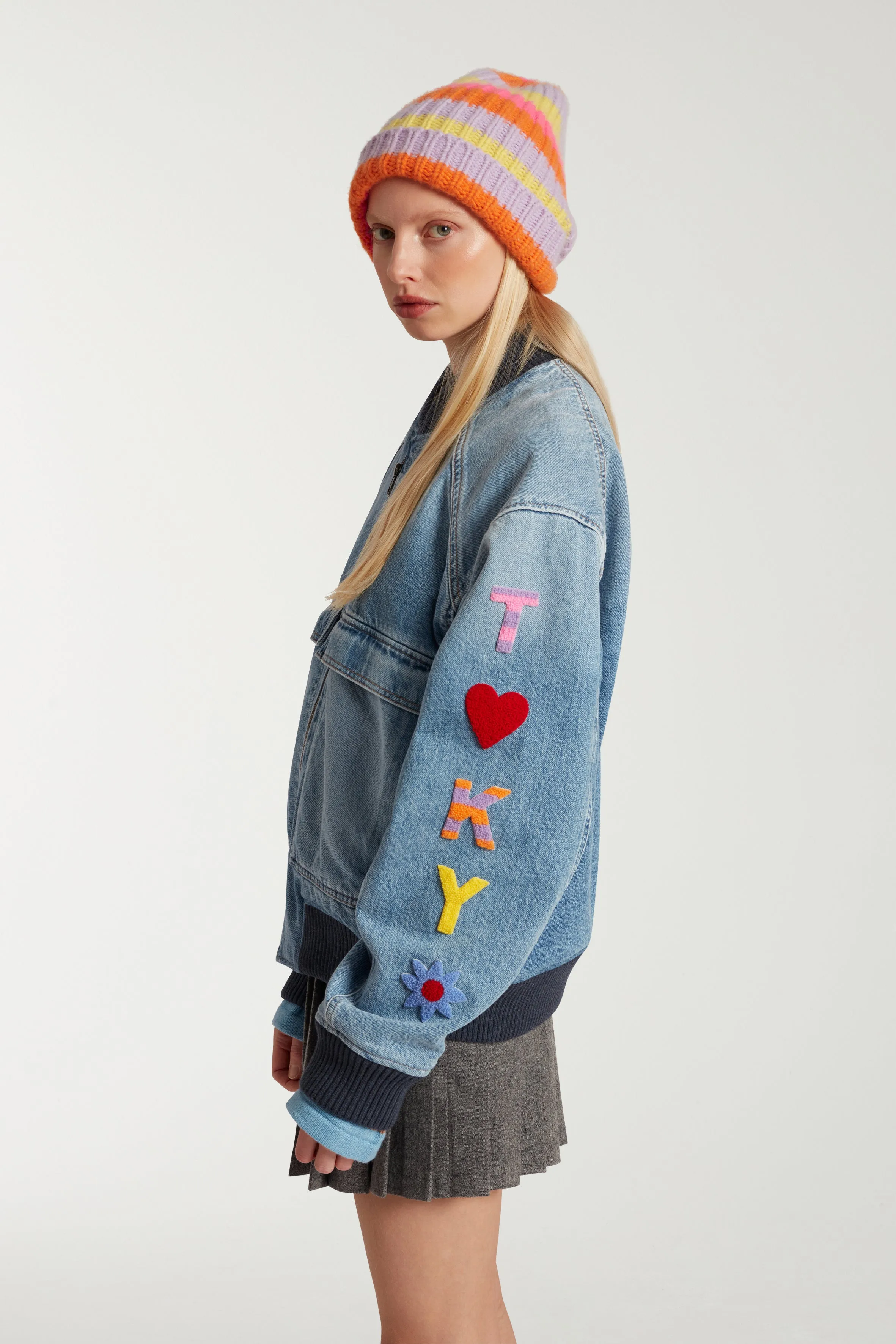 Denim Hello Tokyo Bomber Jacket