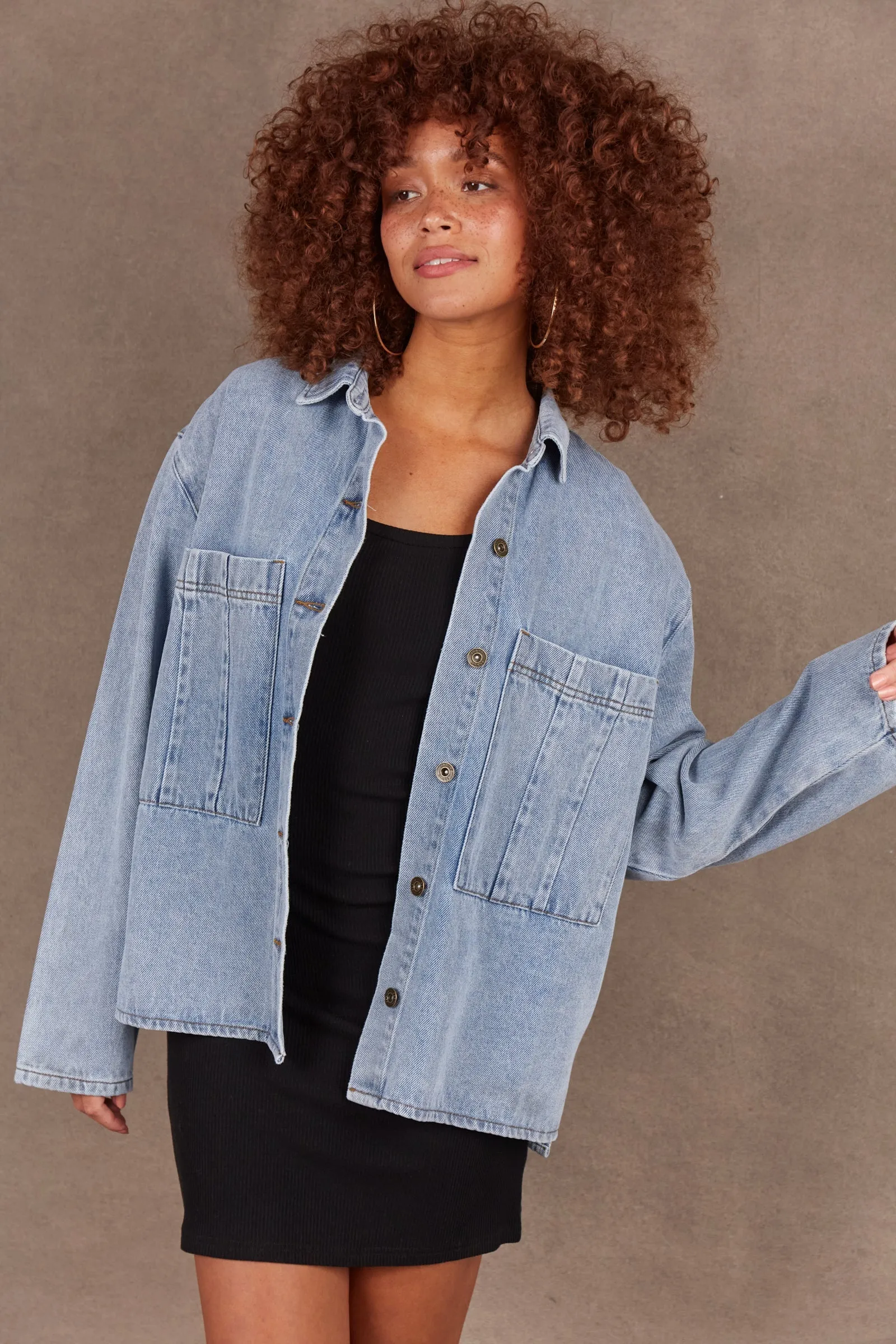 Eb & Ive Meta Denim Jacket - Blue Denim