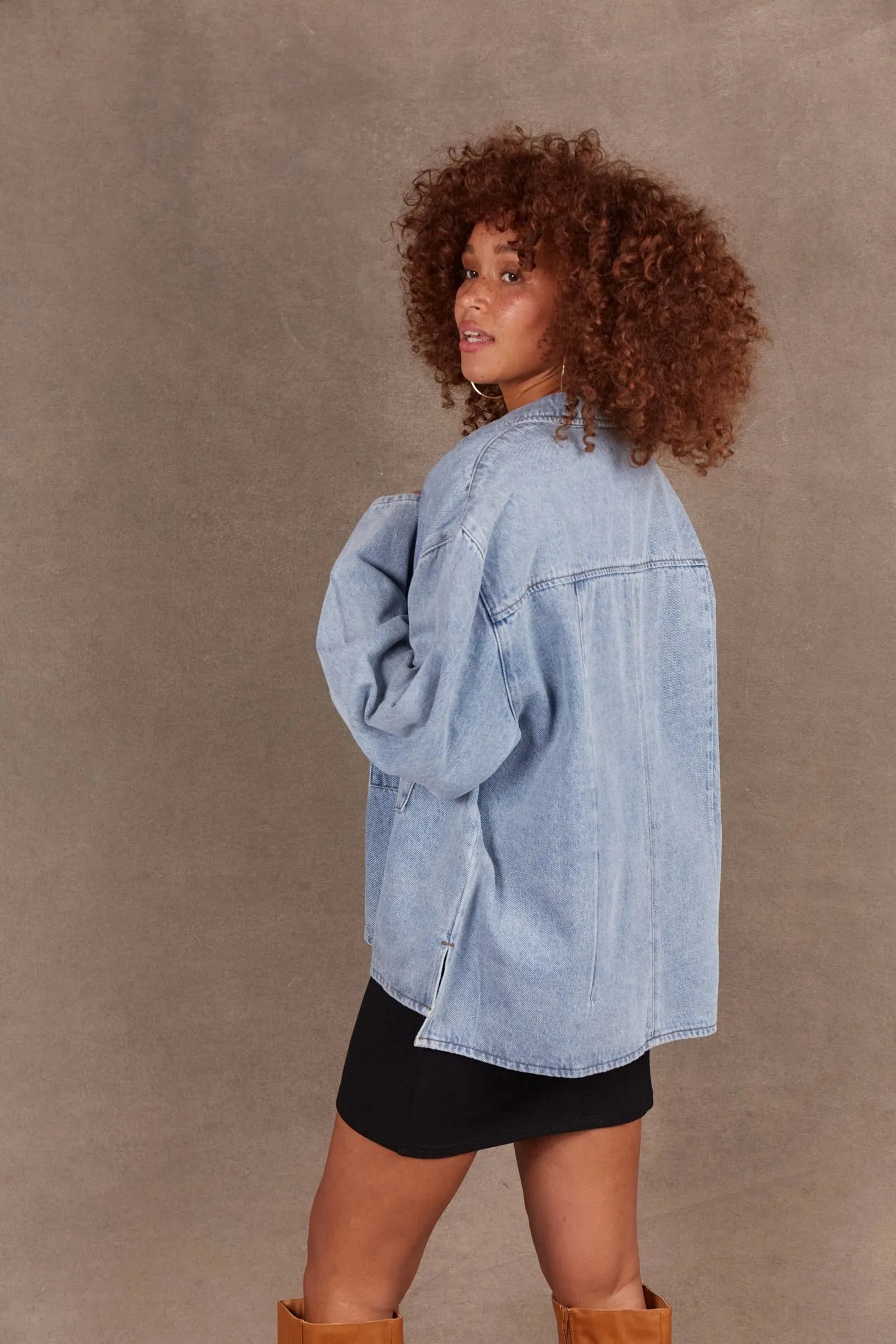 Eb & Ive Meta Denim Jacket - Blue Denim