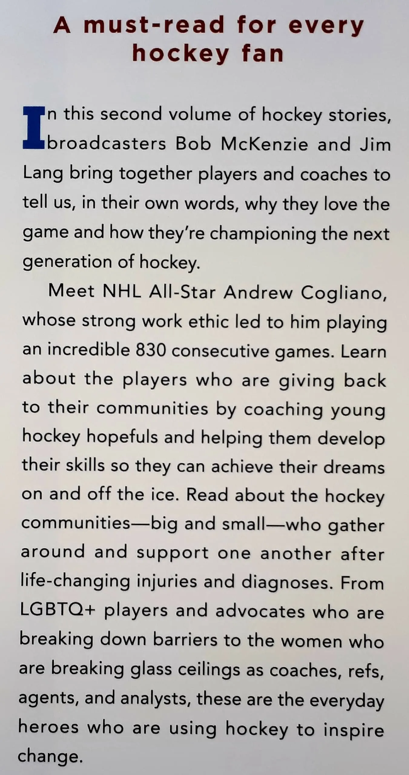 EVERYDAY HOCKEY HEROES, VOLUME II - Bob McKenzie, Jim Lang