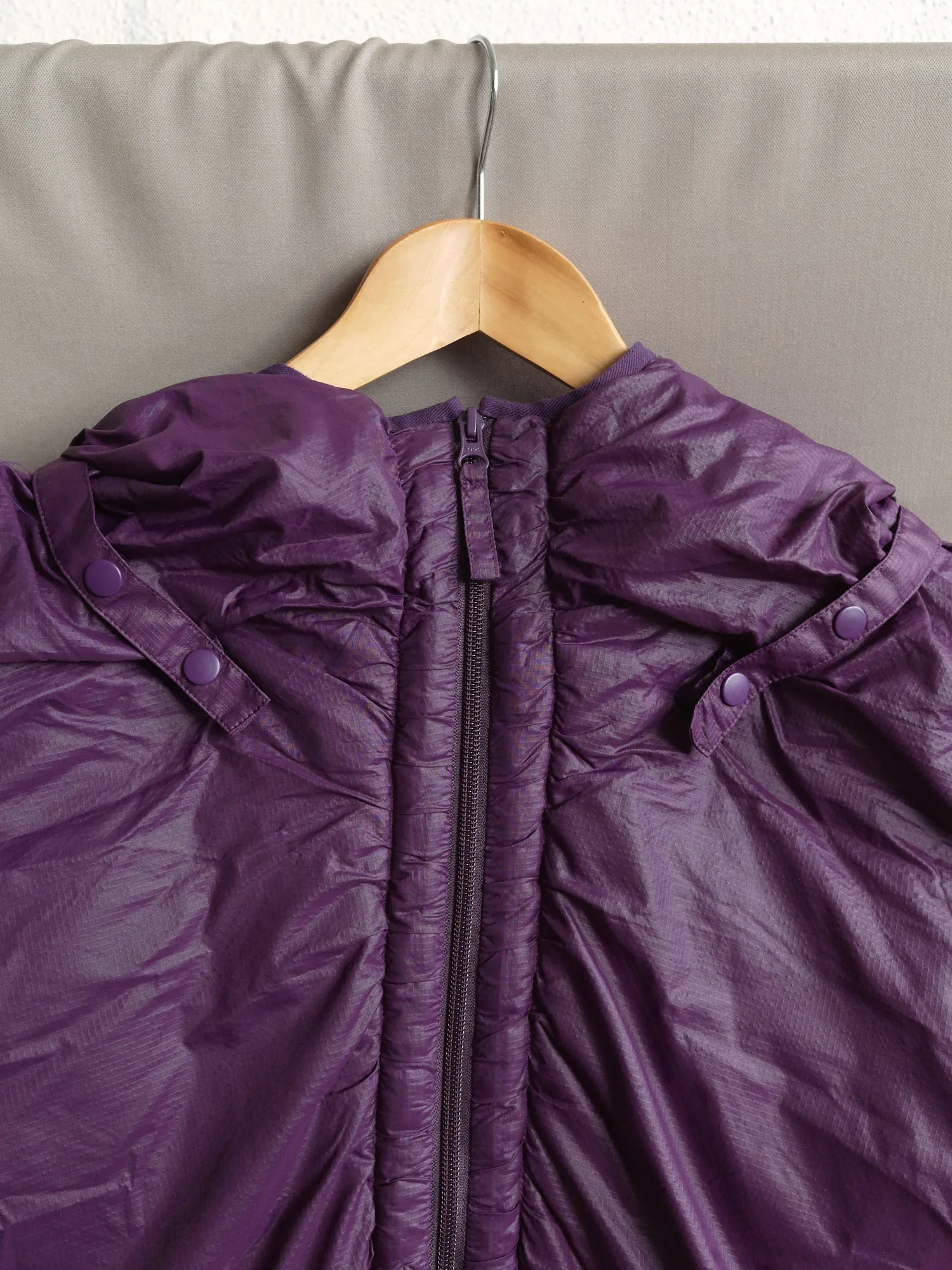 Final Home 1990s purple ripstop nylon hooded down jacket - mens S