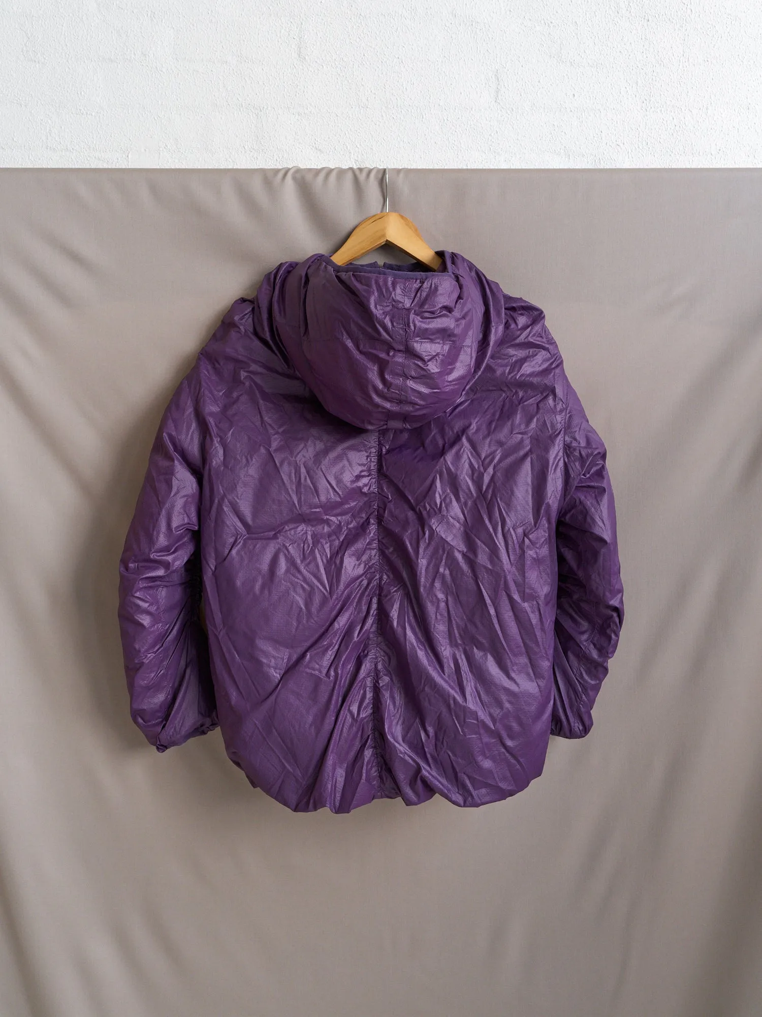 Final Home 1990s purple ripstop nylon hooded down jacket - mens S