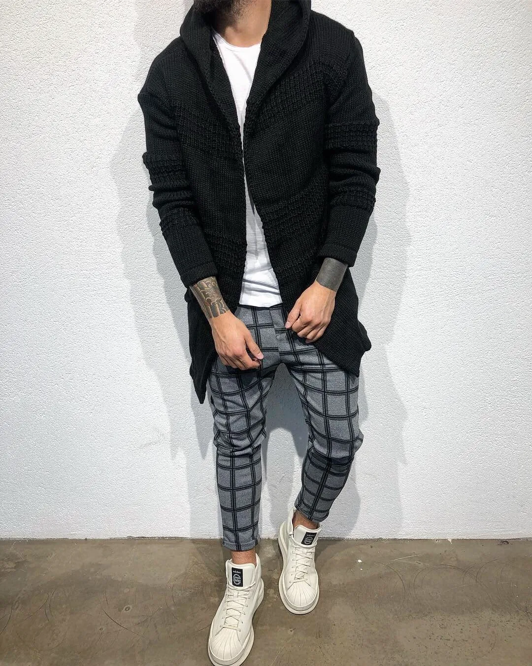 Gray Checkered Baggy Jogger Pant B316 Streetwear Jogger Pants