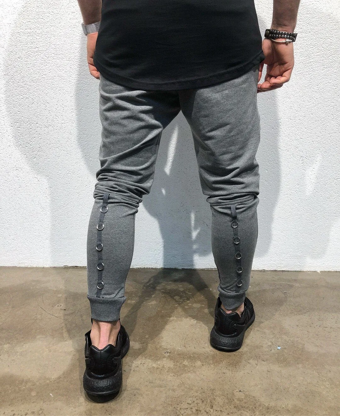 Gray Ribbons Jogger Pant B124 Streetwear Jogger Pants