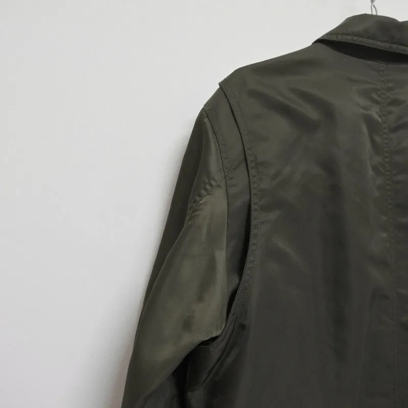 green padded bomber jacket