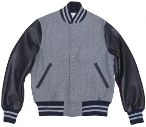 Grey/Navy Contemporary Fit Varsity Jacket