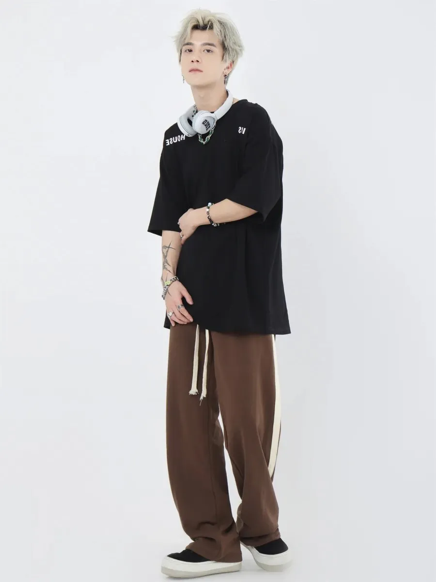 GS No. 163 Striped Loose Jogger Pants