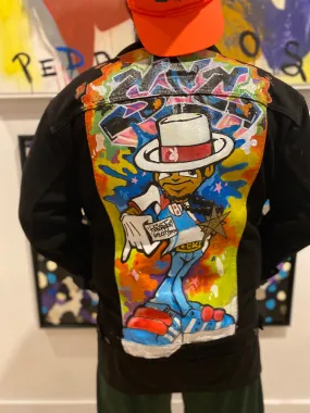 Hand Painted Denim Jacket - Chillski - Levi's Mens X-Large