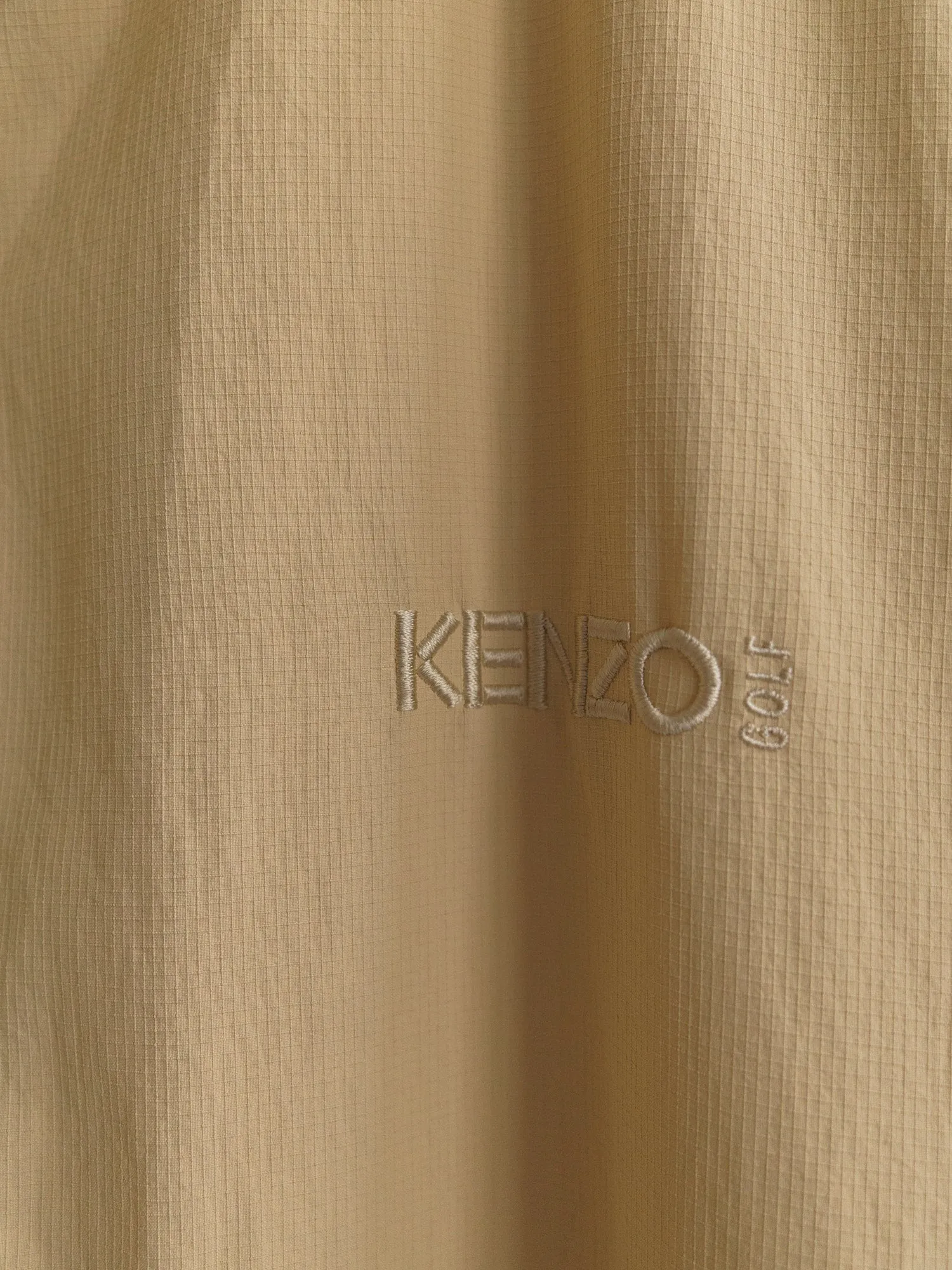 Kenzo Golf beige polyester high neck mesh panel windbreaker jacket - M L