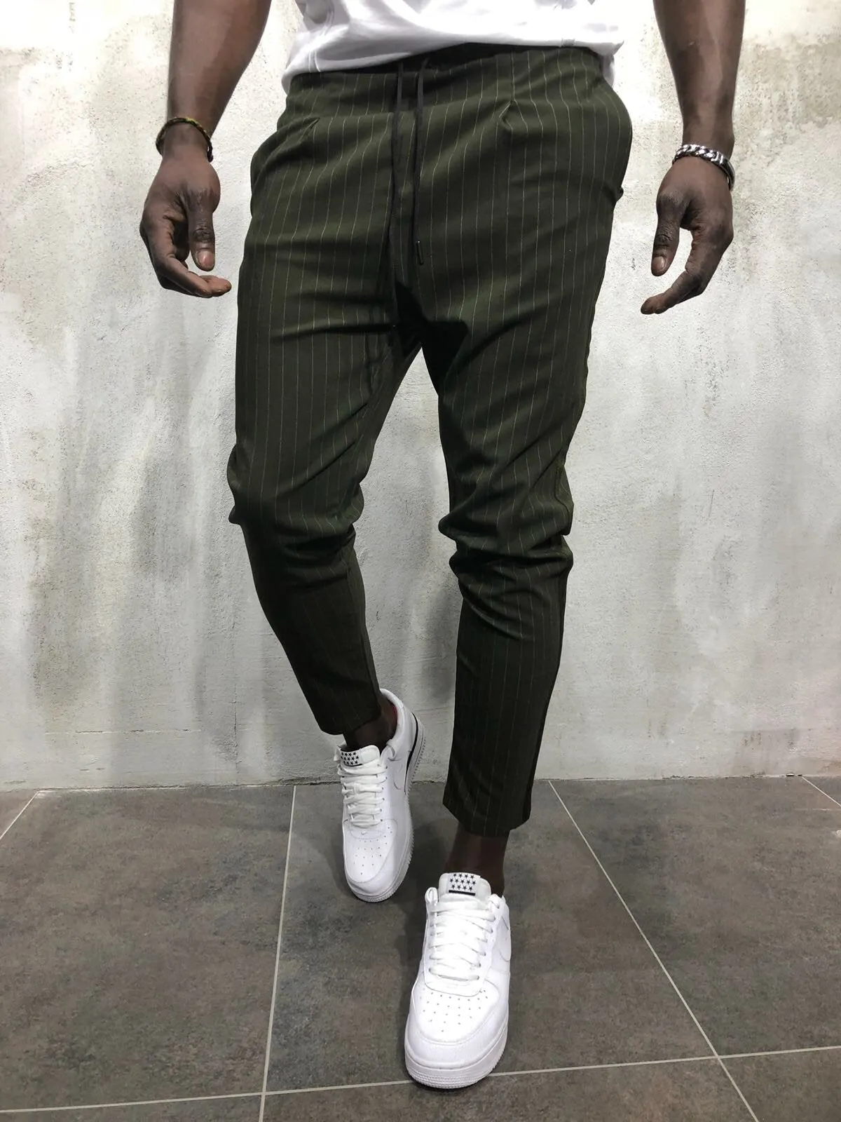 Khaki Banding Casual Jogger Pant A56 Streetwear Jogger Pants