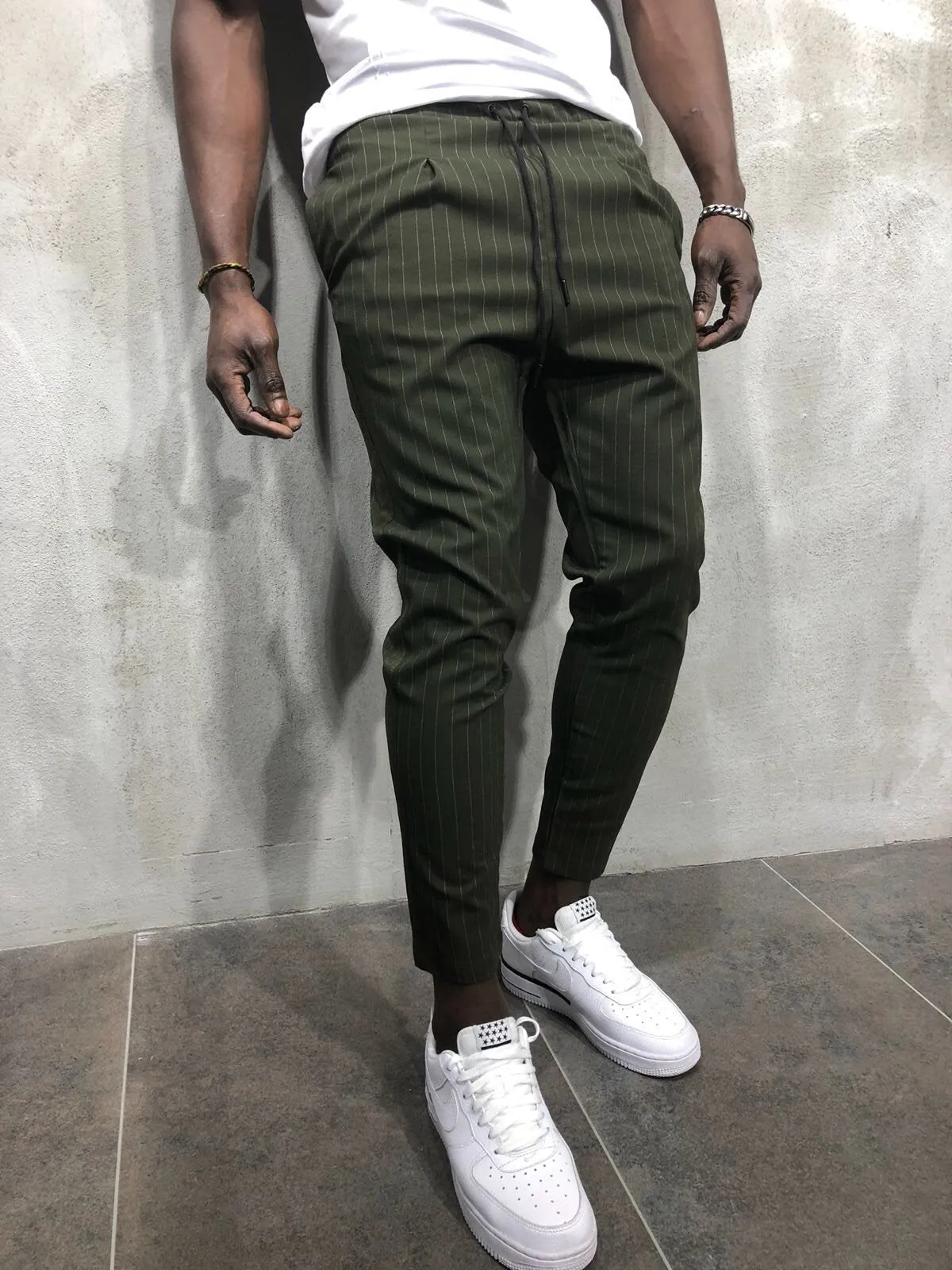 Khaki Banding Casual Jogger Pant A56 Streetwear Jogger Pants