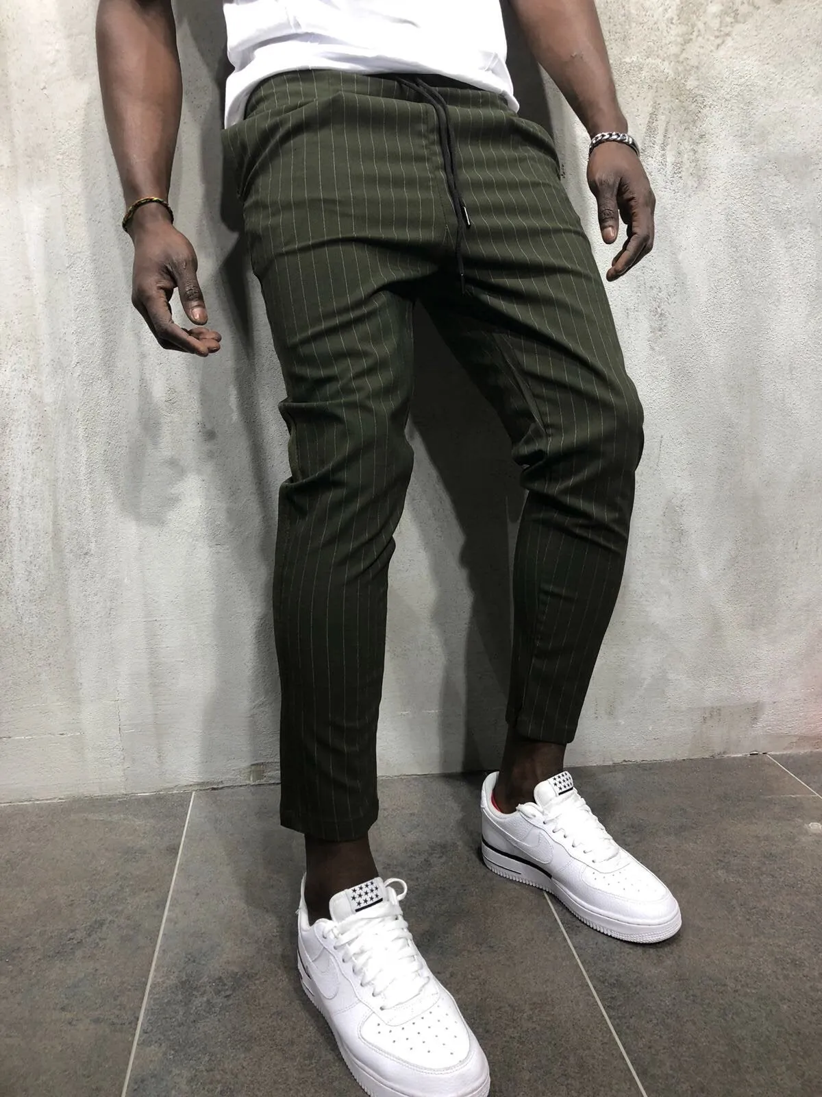 Khaki Banding Casual Jogger Pant A56 Streetwear Jogger Pants