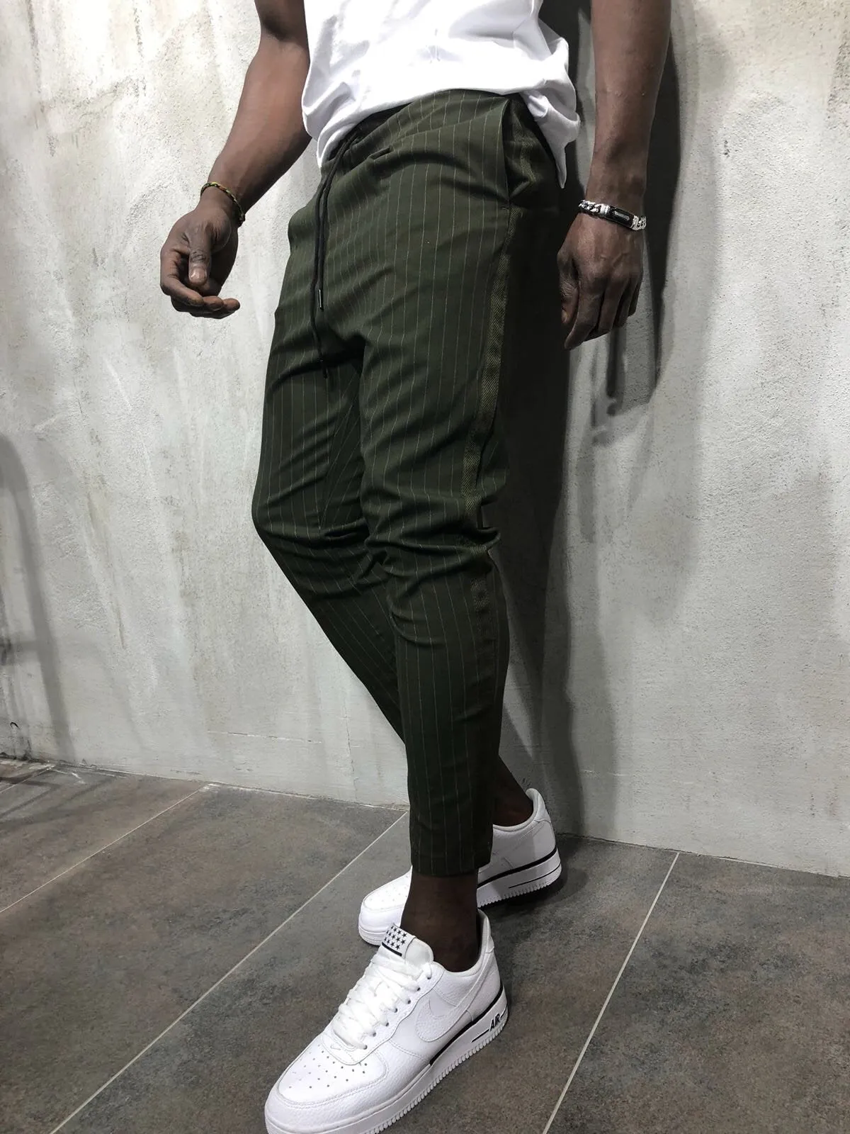 Khaki Banding Casual Jogger Pant A56 Streetwear Jogger Pants