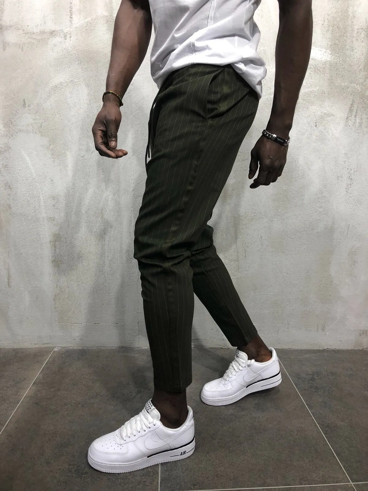 Khaki Banding Casual Jogger Pant A56 Streetwear Jogger Pants