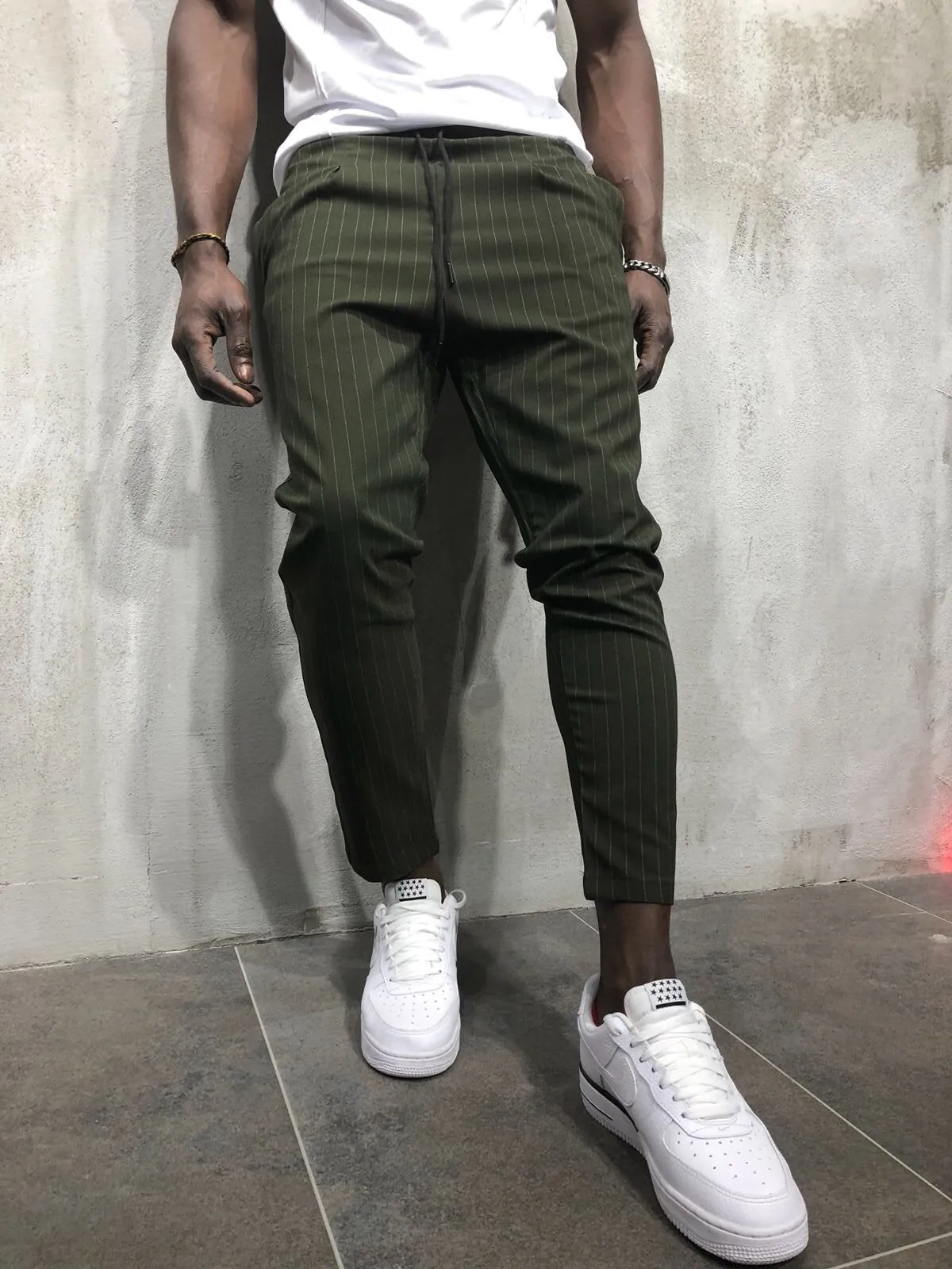 Khaki Banding Casual Jogger Pant A56 Streetwear Jogger Pants