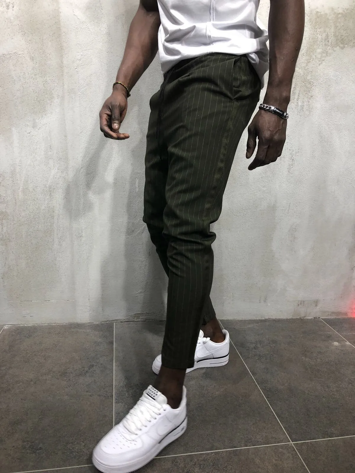 Khaki Banding Casual Jogger Pant A56 Streetwear Jogger Pants